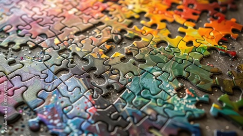A colorful puzzle with a rainbow of colors