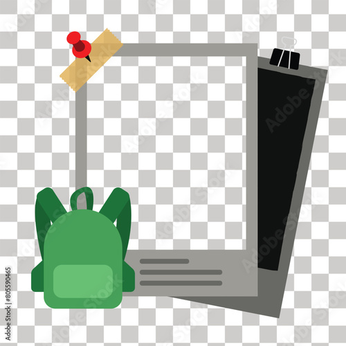 Photocall school frame hand drawn . Vector illustration