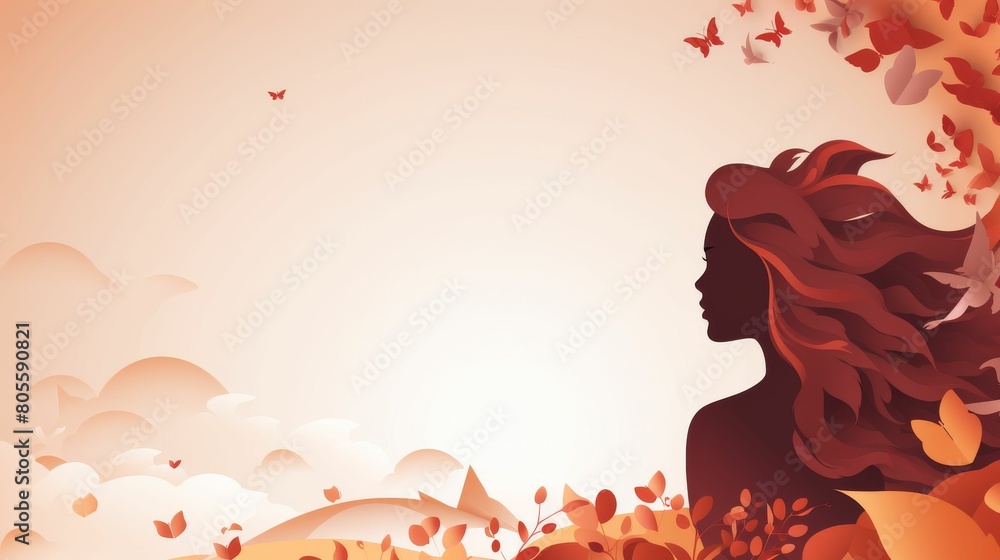Woman Standing in Butterfly-Filled Field Woman Standing in Butterfly-Filled Field