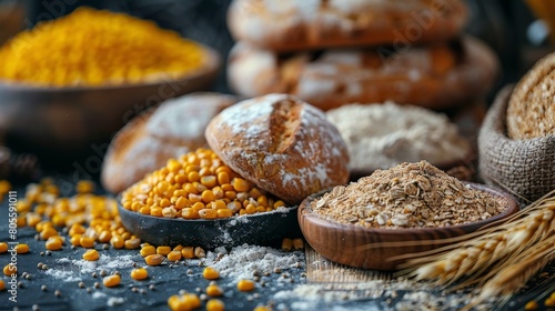 Table With Wooden Bowls Filled With Food