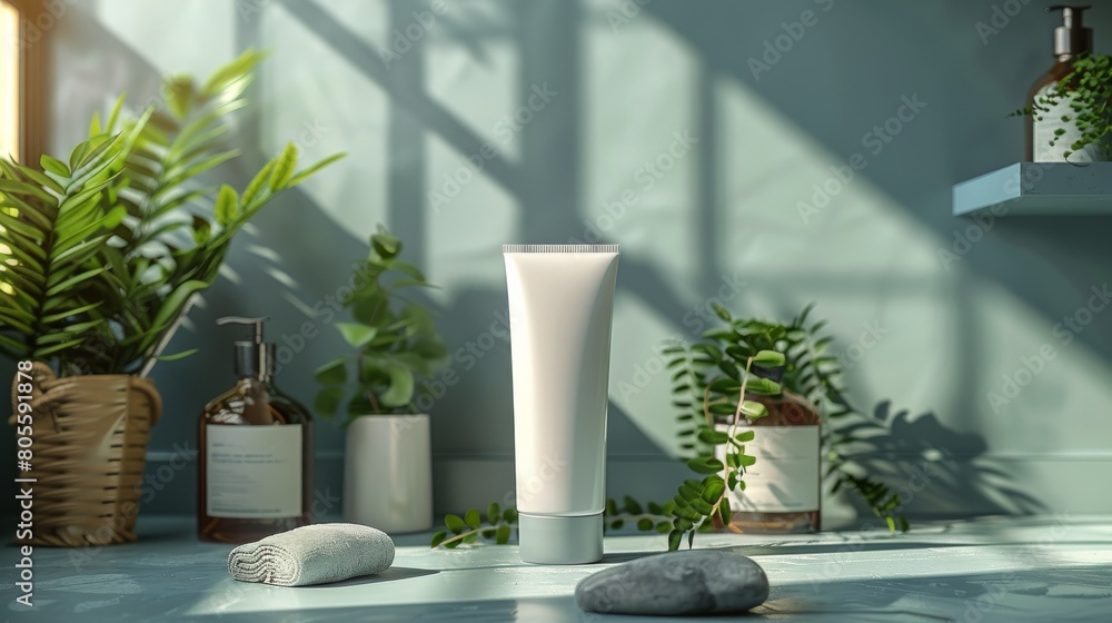 White Vase on Counter Next to Plants White Vase on Counter Next to Plants