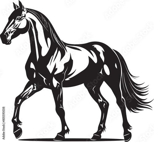 Horse and Foal Silhouette Vector Illustration of Parenthood