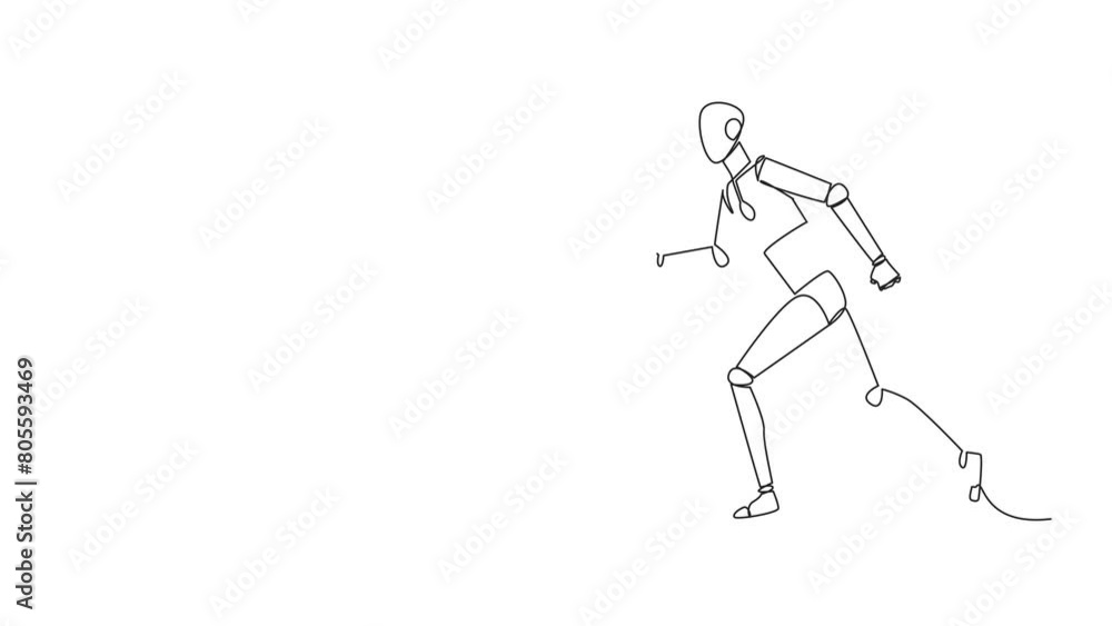 Animation of continuous line drawing smart robotic leisurely strolling. Habit to get rid of nervousness. Nervous when meeting big client. Tech. One line self drawing animated. Full length motion Animation of continuous line drawing smart robotic leisurely strolling. Habit to get rid of nervousness. Nervous when meeting big client. Tech. One line self drawing animated. Full length motion