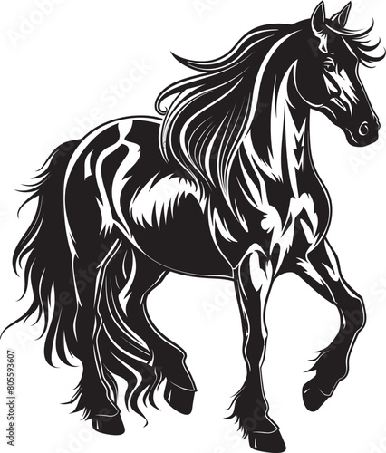 Dynamic Horse Jumping Vector Graphic of Equestrian Skill