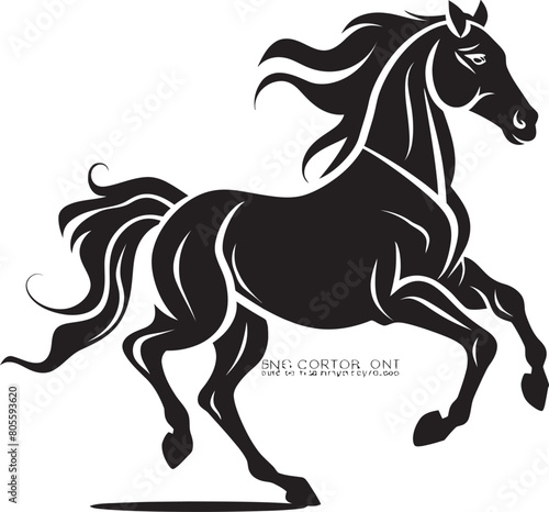 Galloping Stallion in Moonlight Vector Illustration of Nocturnal Majesty