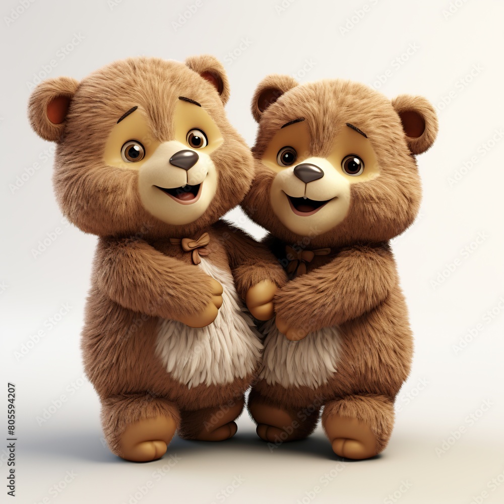 Cartoon cute bears hugging. Happy hug day. Cartoon cute bears hugging. Happy hug day.