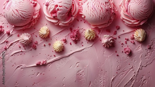 Three Ice Cream Cones With Sprinkles on a Table