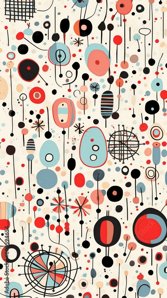 Abstract Pattern With Circles and Dots on White Background Abstract Pattern With Circles and Dots on White Background