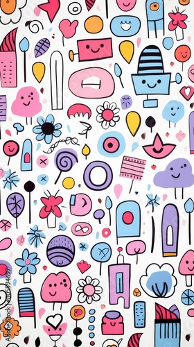 Colorful Objects on White Background