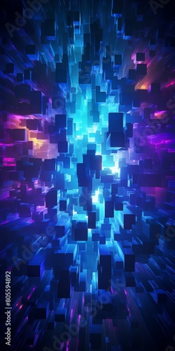 Abstract Blue and Purple Squares Background
