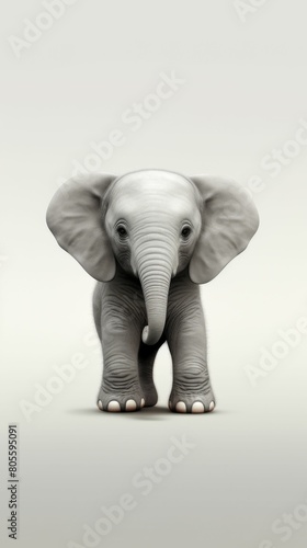 Elephant Standing in Front of White Background