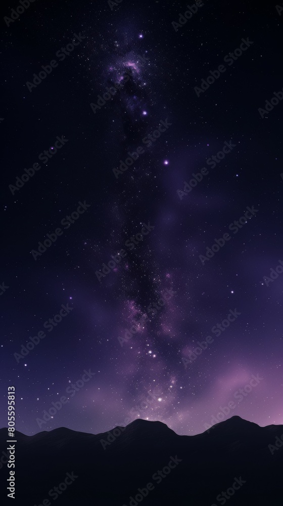 Majestic Night Sky Over Mountain Range Majestic Night Sky Over Mountain Range