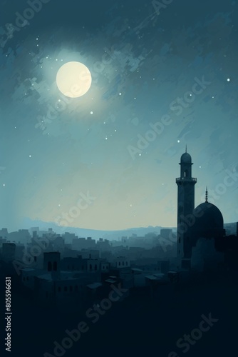Moonlit City Night