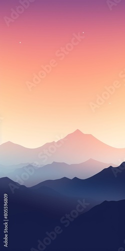 Majestic Mountain Range Silhouetted Against Setting Sun