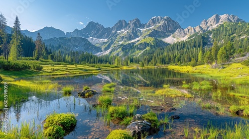 Stream Flowing Through Lush Green Forest