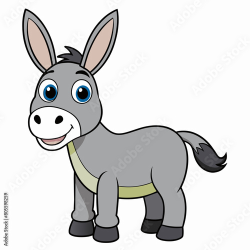 Donkey vector art illustration