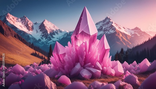 radiant pink crystal formation photo