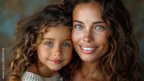 Woman and Little Girl Posing Together