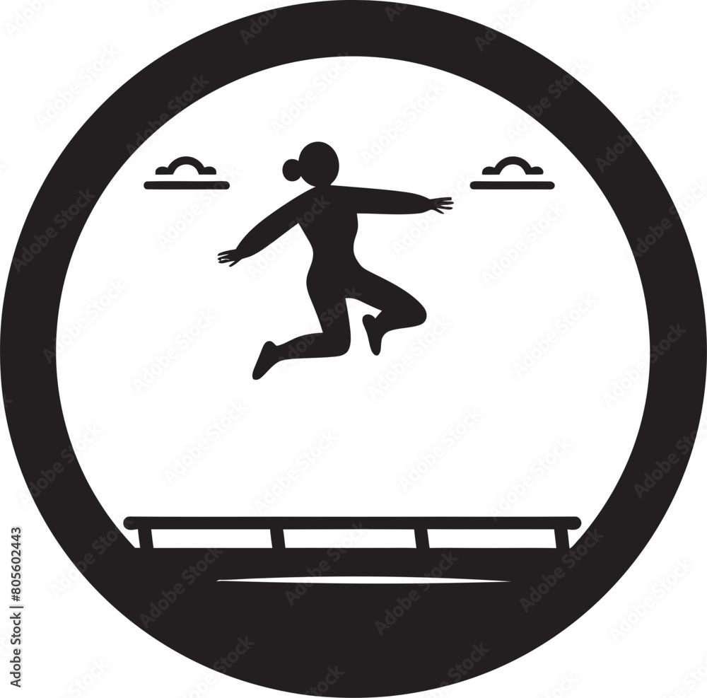 Skyward Celebration Vector Depiction of Trampoline Excitement