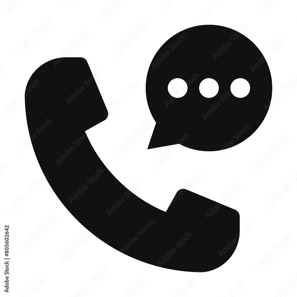 Telephone call black icon isolated on white background, Vector illustration Telephone call black icon isolated on white background, Vector illustration