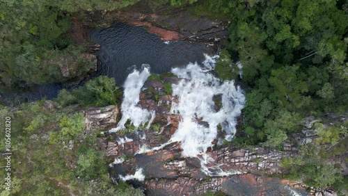 Waterfall Almacegas in Chapada dos Veadeiros, Goias, Brazil photo