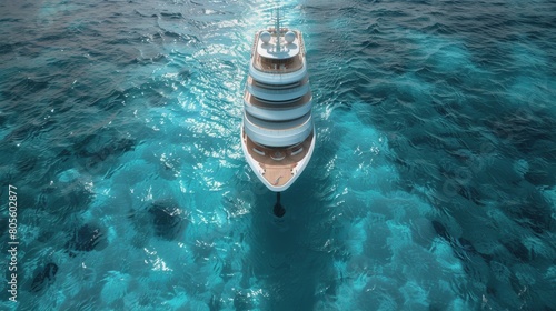 Large Cruise Ship in the Middle of the Ocean