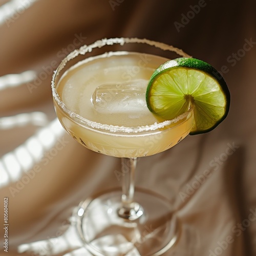 Margarita Cocktail With Lime Garnish