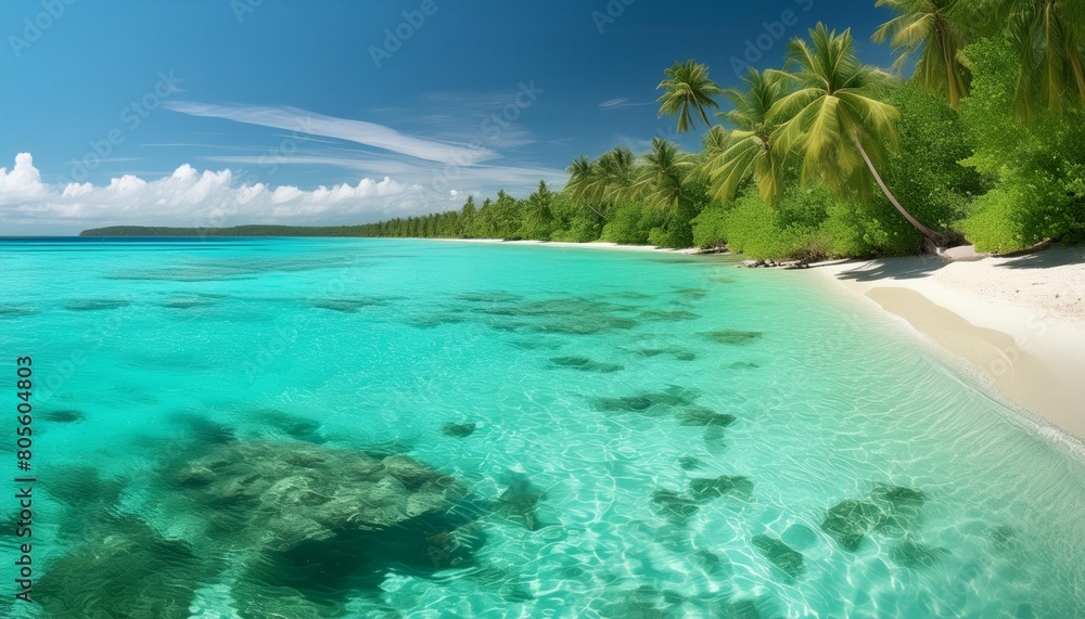 Tropical paradise beach with crystal clear water Tropical paradise beach with crystal clear water