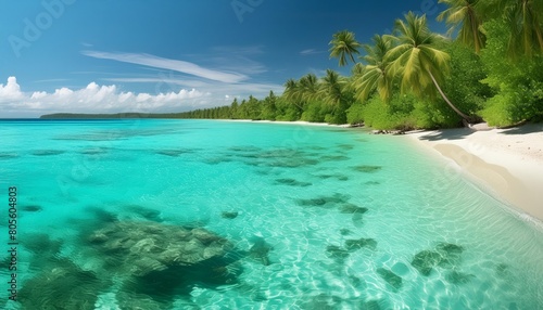 Tropical paradise beach with crystal clear water