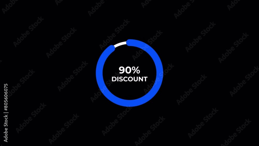 90% Discount Circle loading Bar animation with alpha channel. 4k videos 90% Discount Circle loading Bar animation with alpha channel. 4k videos