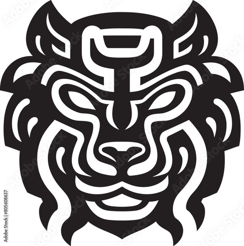 Sovereign Spirit Lion Mayan Deity Embodied in Vector