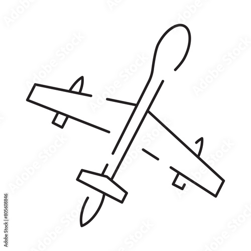 Drone line icon. Included the icons as drone, remote, controller, radar, map, signal and more