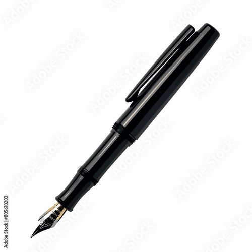 Fountain pen  in cartoon, doodle style. Image for t-shirt, web, mobile apps and ui. Isolated 2d vector illustration in logo, icon, sketch style, Eps 10. AI Generative