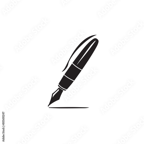 Fountain pen in cartoon, doodle style. Image for t-shirt, web, mobile apps and ui. Isolated 2d vector illustration in logo, icon, sketch style, Eps 10. AI Generative