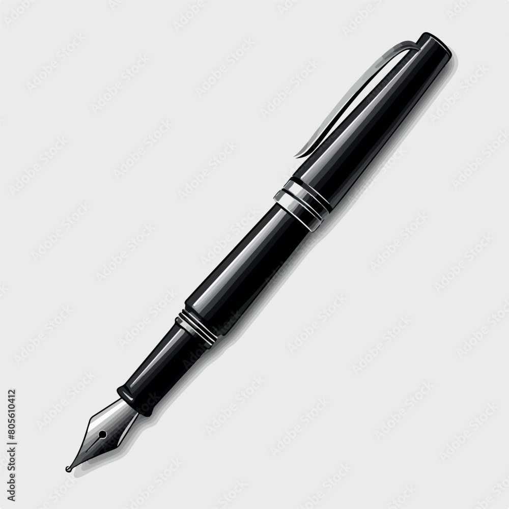 Fountain pen in cartoon, doodle style. Image for t-shirt, web, mobile apps and ui. Isolated 2d vector illustration in logo, icon, sketch style, Eps 10. AI Generative
