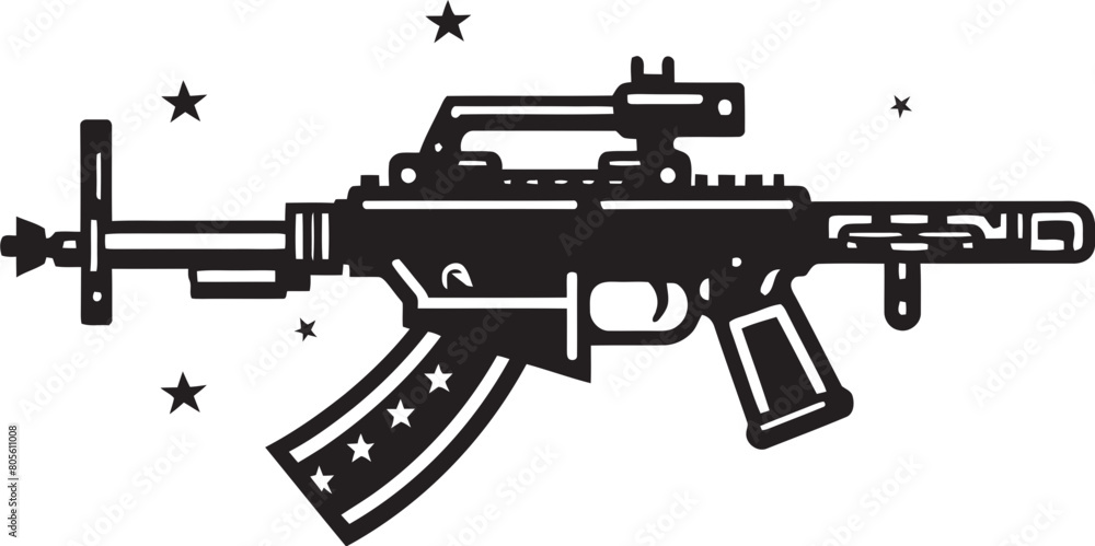 Hyper Detailed Machine Gun Vector Illustration for Creative Designers ...