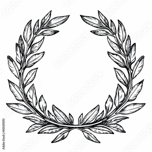 Laurel in cartoon, doodle style. Image for t-shirt, web, mobile apps and ui. Isolated 2d vector illustration in logo, icon, sketch style, Eps 10. AI Generative
