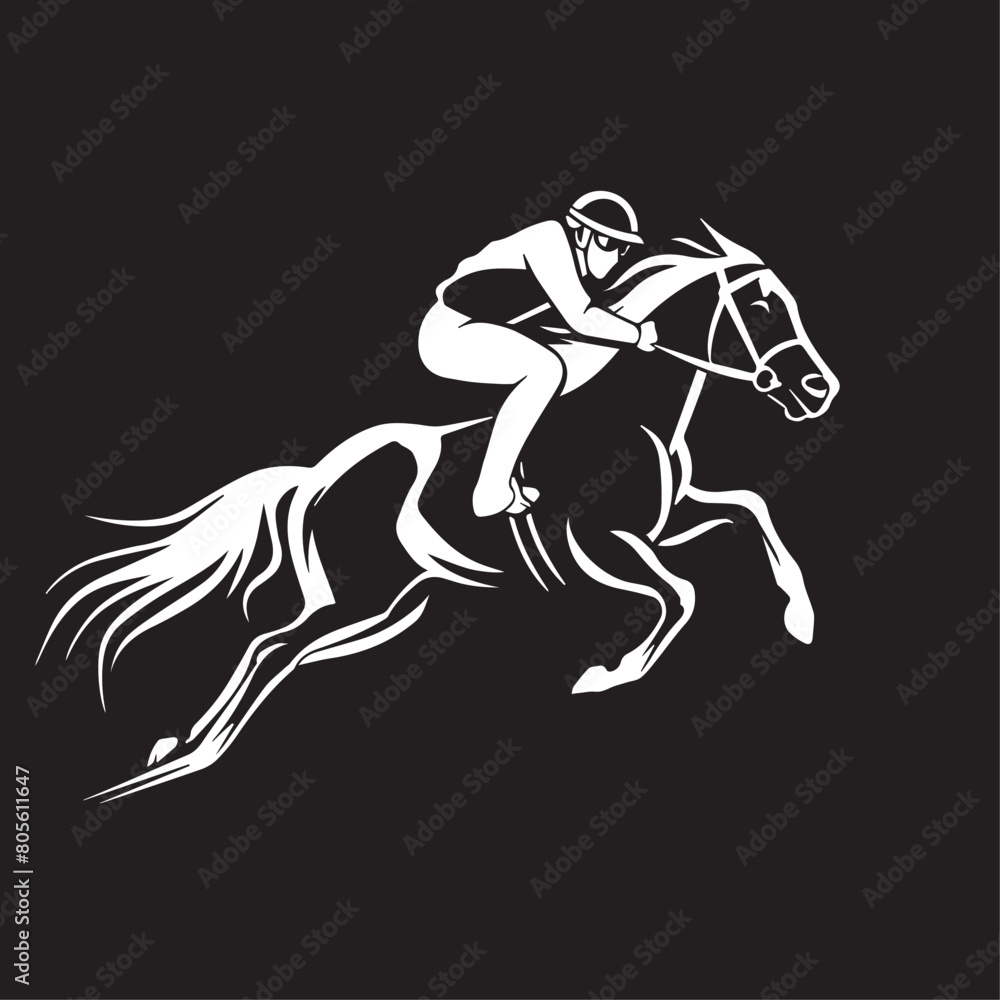 Horse and jockey in cartoon, doodle style. Image for t-shirt, web, mobile apps and ui. Isolated 2d vector illustration in logo, icon, sketch style, Eps 10. AI Generative Horse and jockey in cartoon, doodle style. Image for t-shirt, web, mobile apps and ui. Isolated 2d vector illustration in logo, icon, sketch style, Eps 10. AI Generative