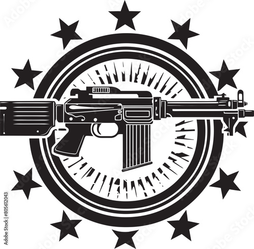 Aggressive Machine Gun Vector Illustration