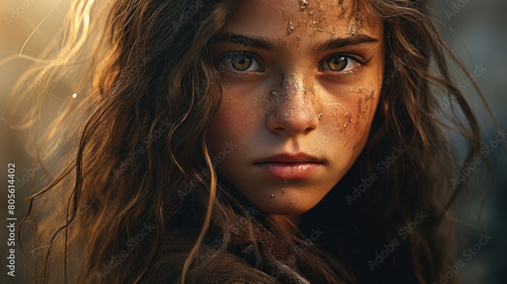 Intense gaze of a young woman with mesmerizing eyes Intense gaze of a young woman with mesmerizing eyes