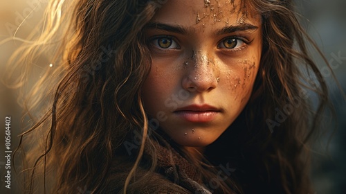 Intense gaze of a young woman with mesmerizing eyes