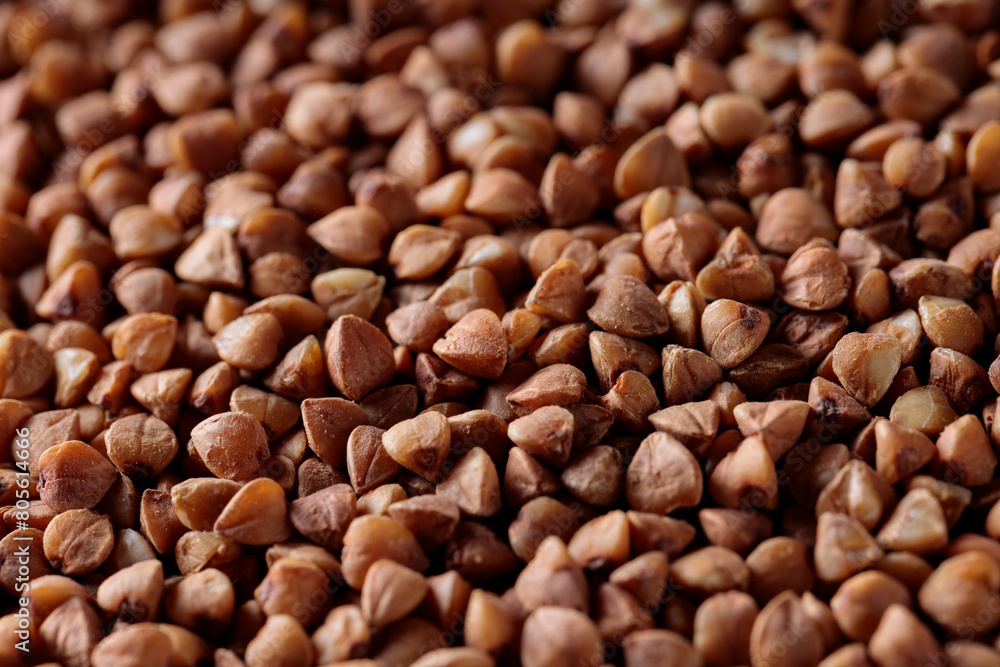 Buckwheat Groats Close Up, Macro Shot Buckwheat Groats Close Up, Macro Shot