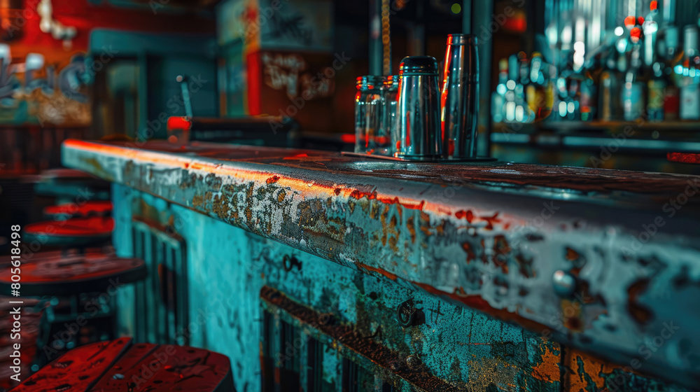 Bar in the style of post-apocalypse