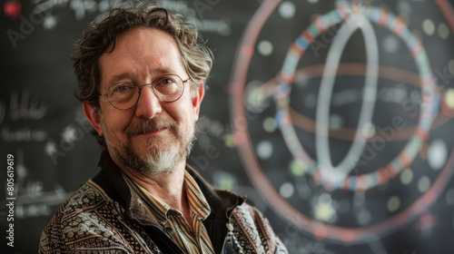 Astrophysicist portrait. Male professor studying space and science photo