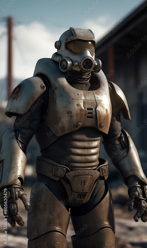 A man in metal armor, a character from the game A man in metal armor, a character from the game