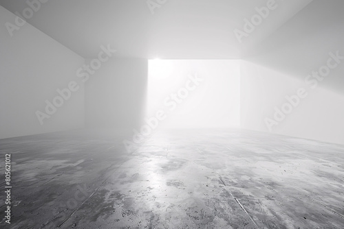 Empty room with sunlight flooding in through a window creating a stark contrast