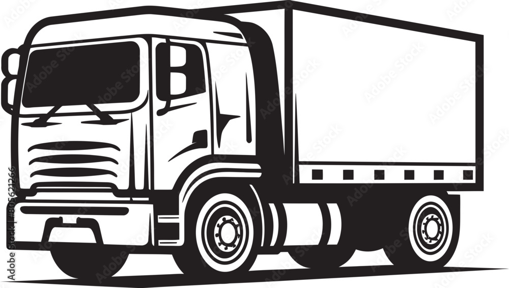 Milk Transport Truck Vector Illustration in Rural Scene