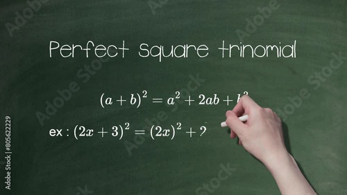 Perfect Square Trinomial Blackboard Version Background