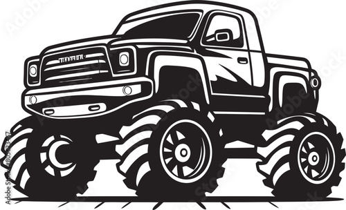 Roaring Engines Monster Truck Vector Illustrations