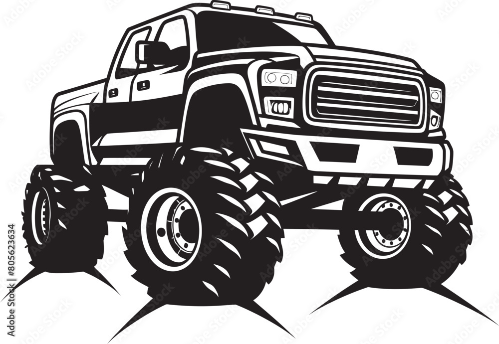 Extreme Off Road Monster Truck Vector Graphics